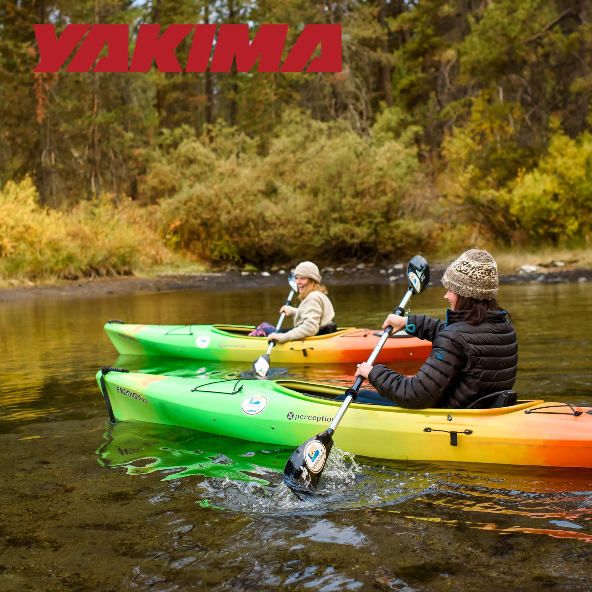 Yakima JayLow 2 Kayak Vertically Mounted or 1 Kayak J Cradle Vehicle Rooftop Mounted Rack with Heavy Duty Straps, Bow and Stern Tie Downs, Black