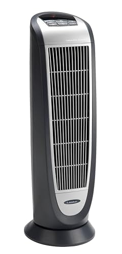 Lasko 5160 Portable Electric 1500 Watt Room Oscillating Ceramic Tower Space Heater with Remote, Adjustable Thermostat, Digital Controls, and Timer, Black - Lucaneo