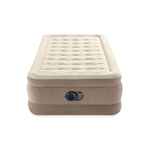 Intex Ultra Plush Fiber-Tech Inflatable Velvet Soft Airbed Mattress with Built in Electric Pump and Portable Storage Carrying Case - Lucaneo