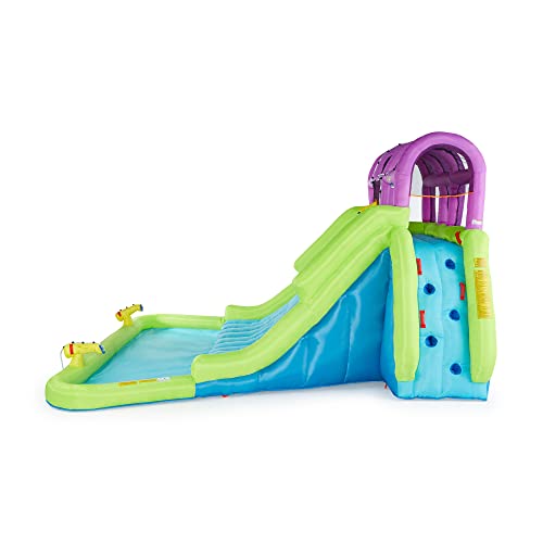 Kahuna 90808 Mega Blast Inflatable Backyard Kids Pool and Slide Water Park with Triple Water Cannons, Splash Pool, Double Wide Slide, & Climbing Wall