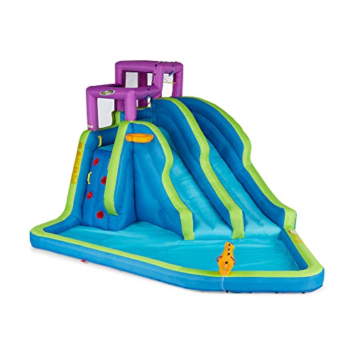 Kahuna Outdoor Inflatable Splash Pool Water Park with Slide - Lucaneo