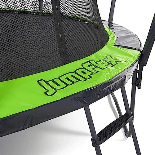 Jumpflex Flex120 12 Foot Trampoline for Outdoors with Full Net Enclosure and Ladder, Max Weight of 550 Pounds, Made with High Tensile Springs, Black