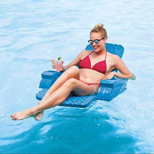 TRC Recreation Super Soft Baja Durable Adult Chair Swimming Pool Float, Blue - Lucaneo