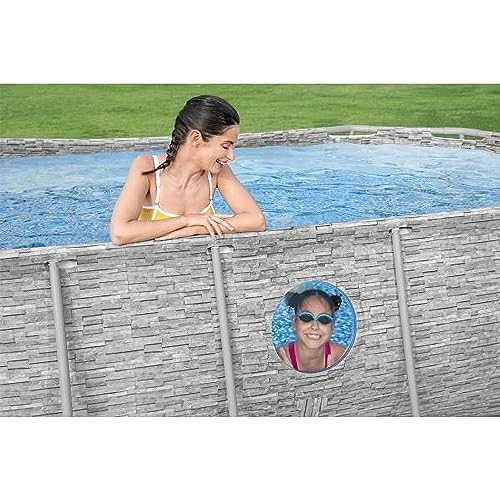 Bestway Power Steel Swim Vista Series II 14' x 8' 2" x 39.5" Above Ground Outdoor Swimming Pool Set with 530 GPH Filter Pump, Ladder, and Pool Cover