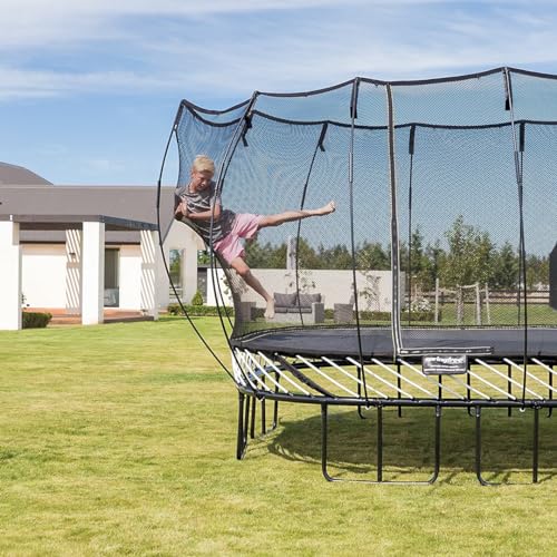 Springfree Trampoline Compact Oval Trampoline for Kids, Outdoor Backyard Play Equipment with FlexiNet Enclosure and Soft Edge Jump Bounce Mat - Lucaneo