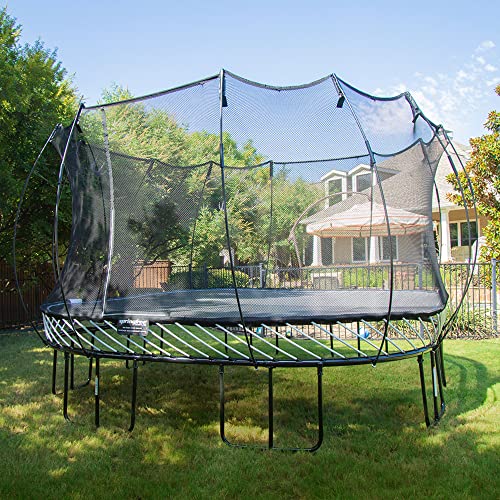 Springfree Trampoline Jumbo Square 13' Trampoline for Kids, Outdoor Backyard Play Equipment with Safety Enclosure Net and SoftEdge Jump Bounce Mat - Lucaneo