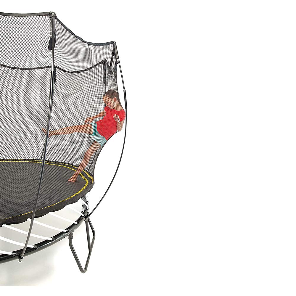 Springfree Outdoor Compact Oval Trampoline with FlexiNet Enclosure, Soft Edge Jumping Mat and Three Layers of Rust Protection for Outdoor Use, Black