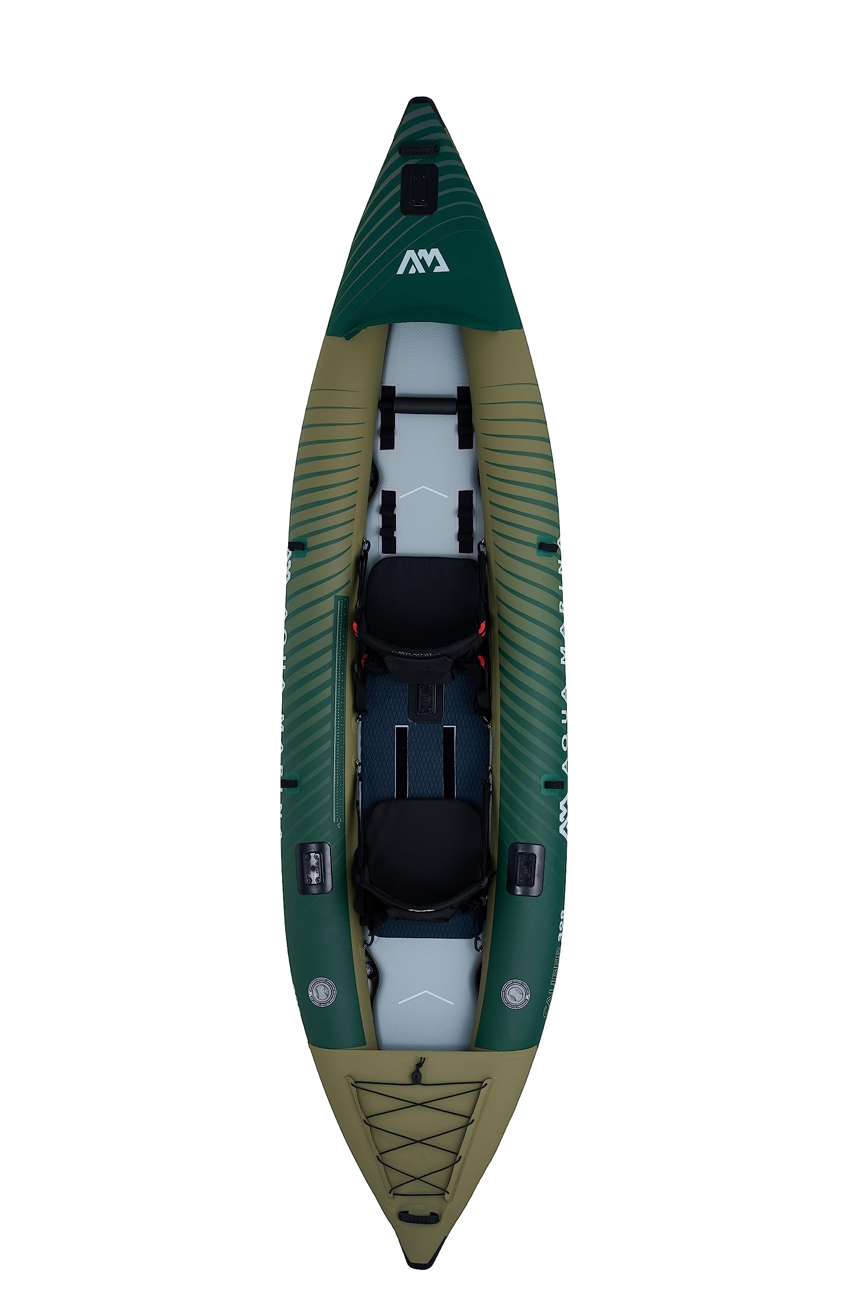 Aqua Marina Caliber Angling Inflatable Kayak 1 or 2-Person 13'1". Reinforced PVC Deck. Foldable Fishing seat x1, Cup Holder. (Paddle Excluded)