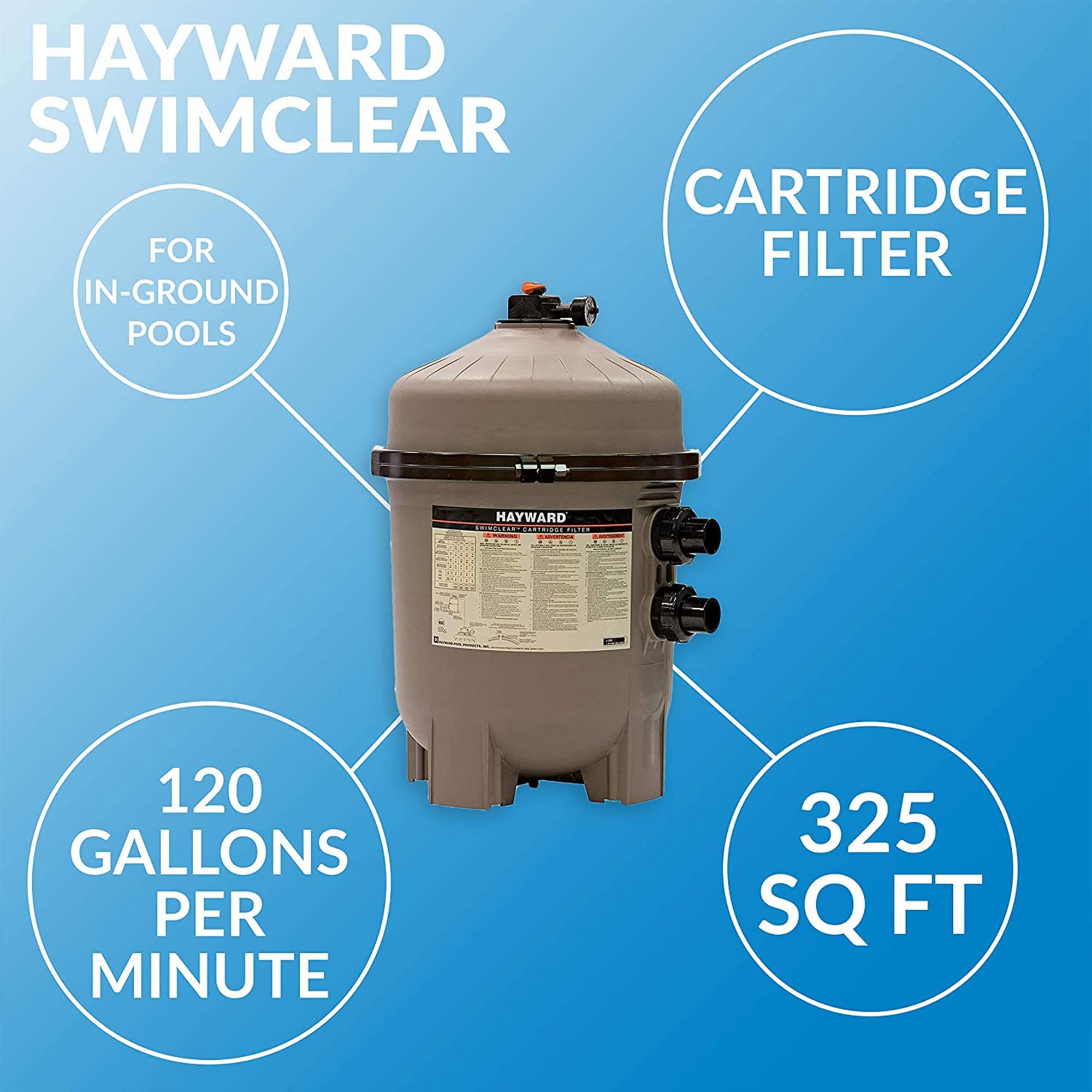 Hayward W3C3030 SwimClear Cartridge Pool Filter, 325 Sq. Ft.