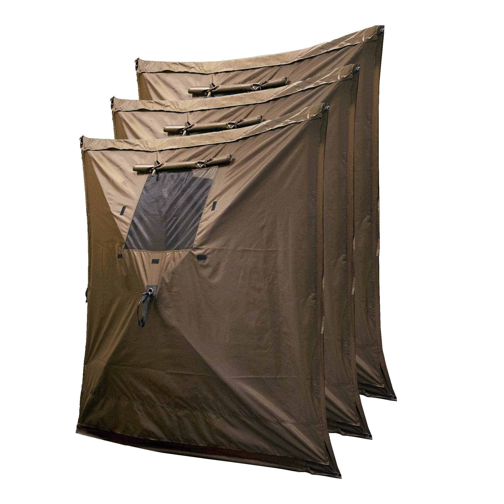 CLAM Quick-Set Escape Sky Screen 11.5 x 11.5 Foot Portable Pop-Up Outdoor Camping Gazebo Screen Tent for Parties with Ground Stakes & Carry Bag, Brown
