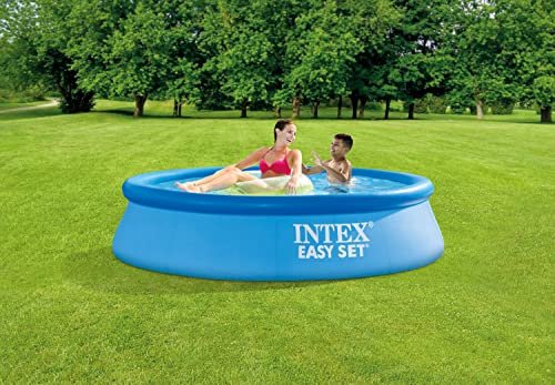 Intex 28106EH Easy Set 8 Feet x 24 Inch Inflatable Puncture Resistant Above Ground Swimming Pool - Lucaneo