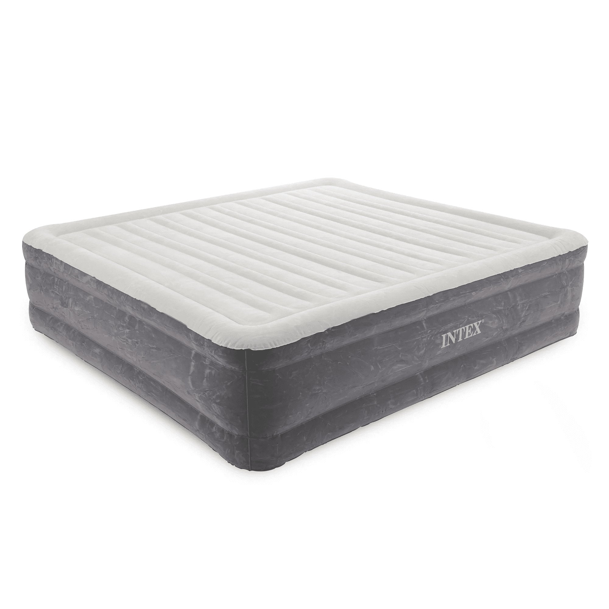 Intex 64409ST 18-inch Inflatable Elevated Premium Comfort Airbed w/Built-In Pump, King - Lucaneo